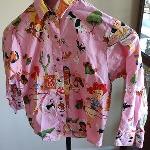 Panhandle Slim Vintage Retro Cowgirl print long sleeve shirt